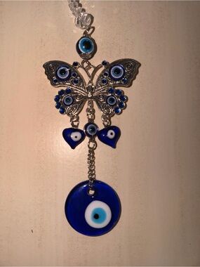 Butterfly evil eye amulet wall hanger